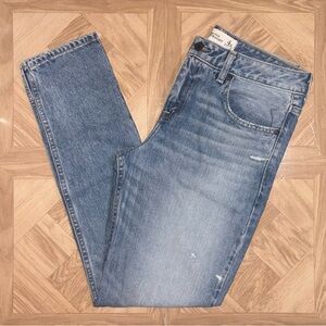 Size 4 27x25 - Abercrombie & Fitch Ankle Straight Medium Wash Distressed Jeans
